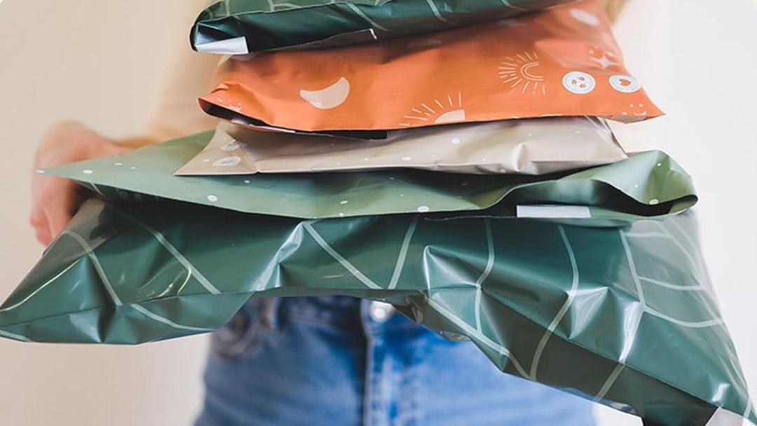 Woman with shipping packages in her hands