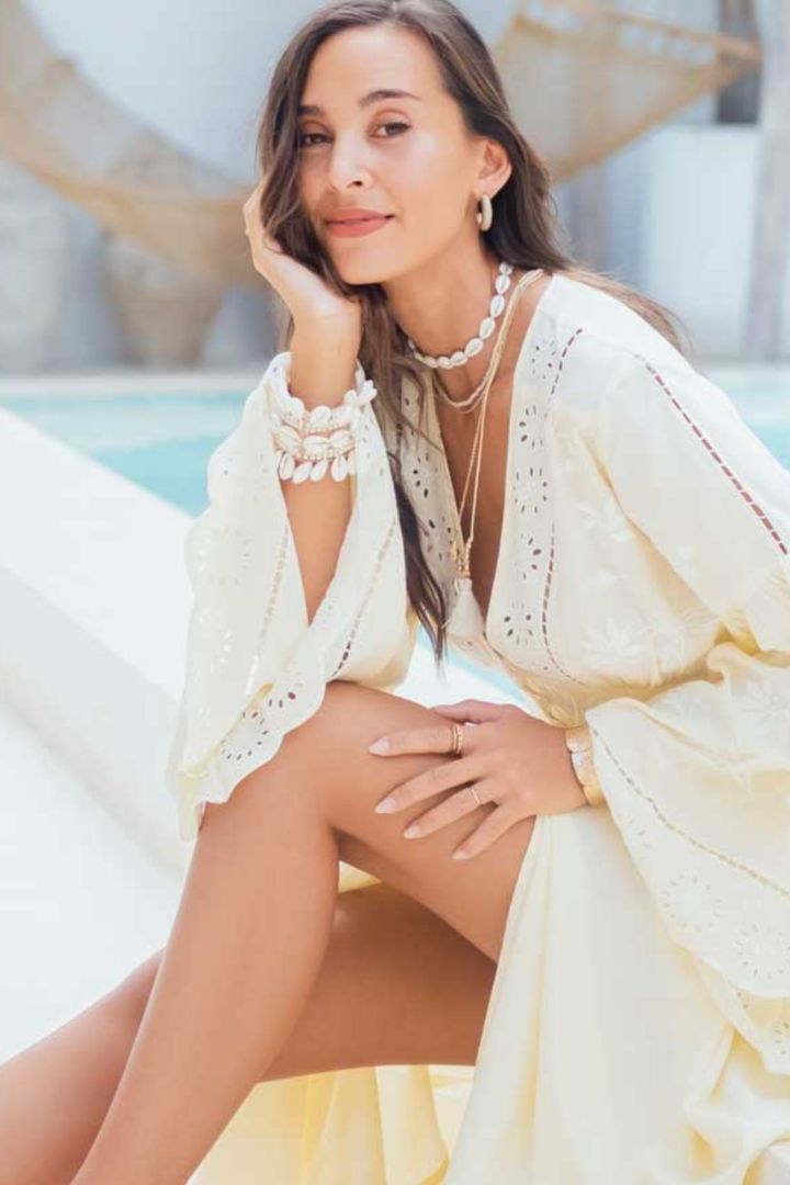 ZAIMARA Pure Bliss Long Sleeve Maxi Dress