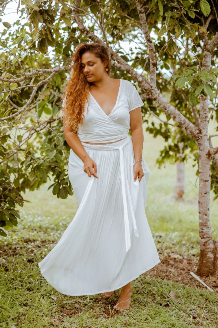 Poème Clothing Giselle cream maxi skirt