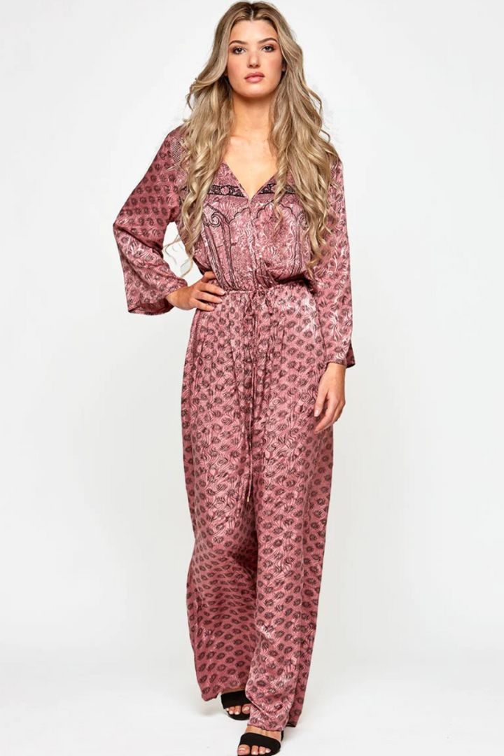 Guru upcycled sari jumpsuit with sleeves