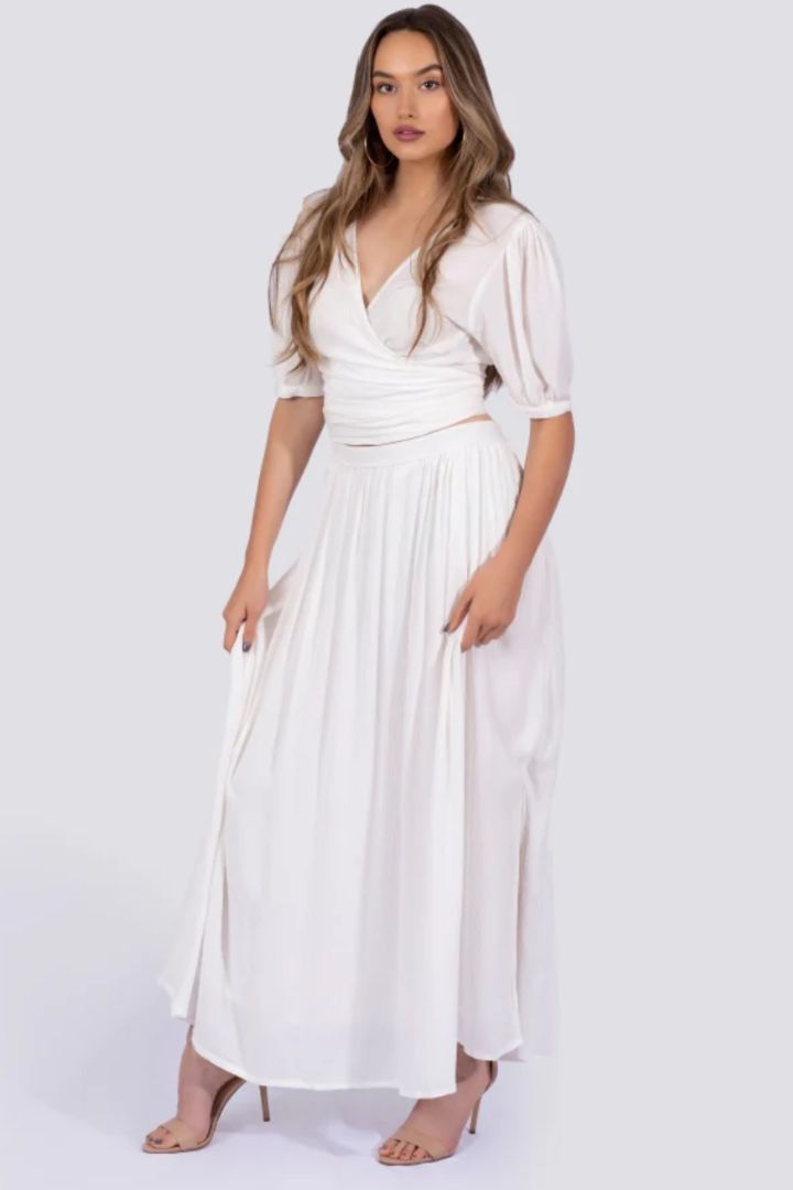Poème Clothing Giselle cream maxi skirt
