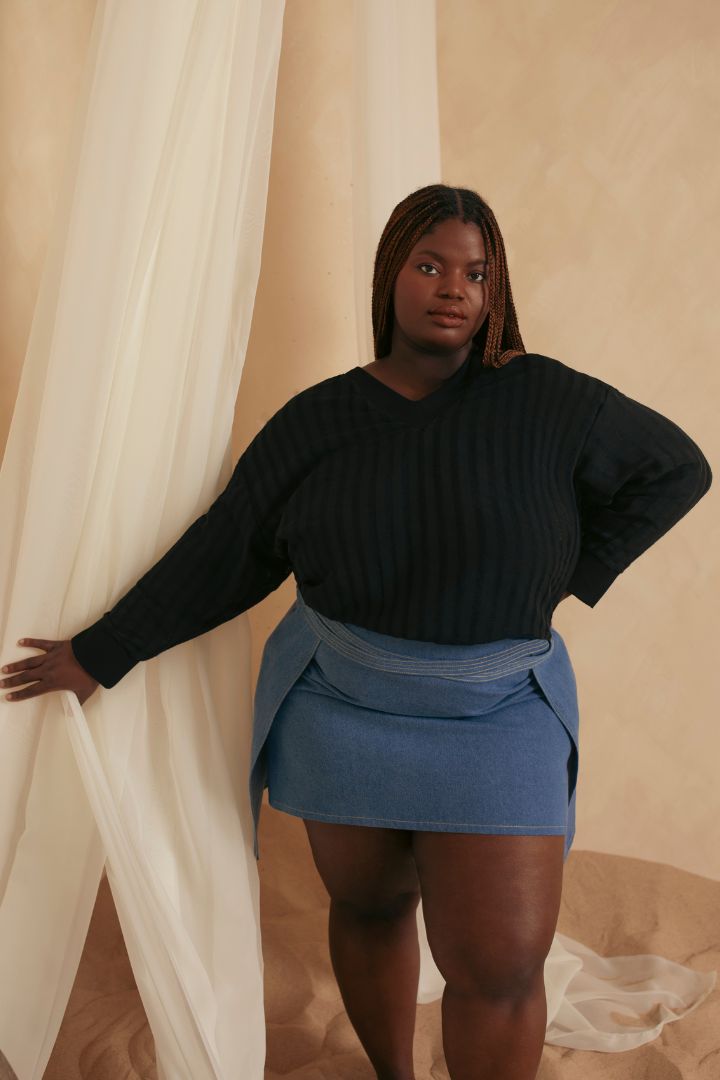 Hilary MacMillan denim mini skirt