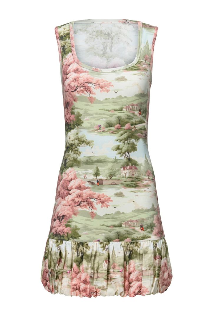 Hilary MacMillan Scottish Toile mini dress on white background