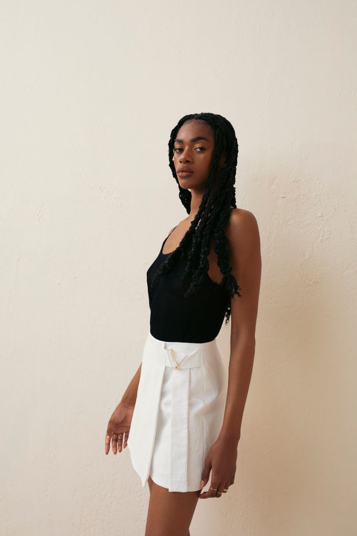 Hilary MacMillan black knit tank top