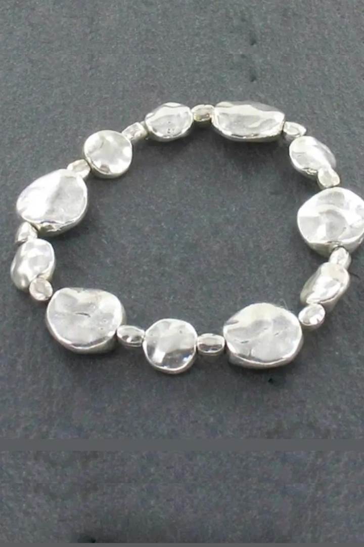 Suzie Blue silver plated disc bracelet