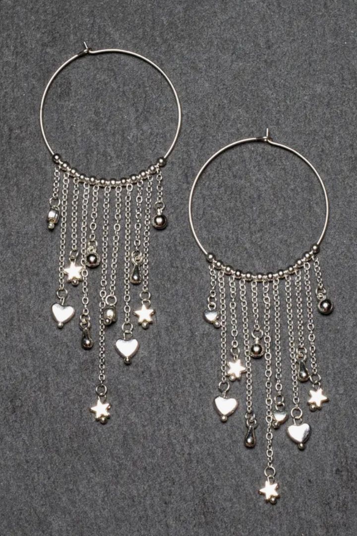 Suzie Blue charms chain earrings