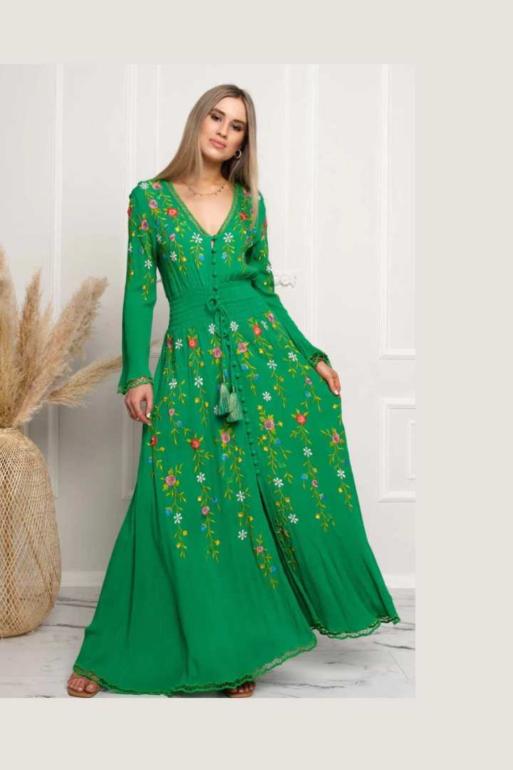 ZAIMARA Cap Ferret long sleeve maxi dress