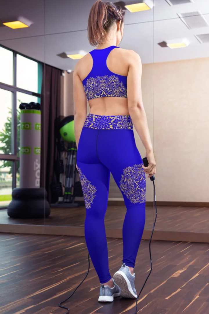 Sunia Yoga Mandala Leggings in Blue