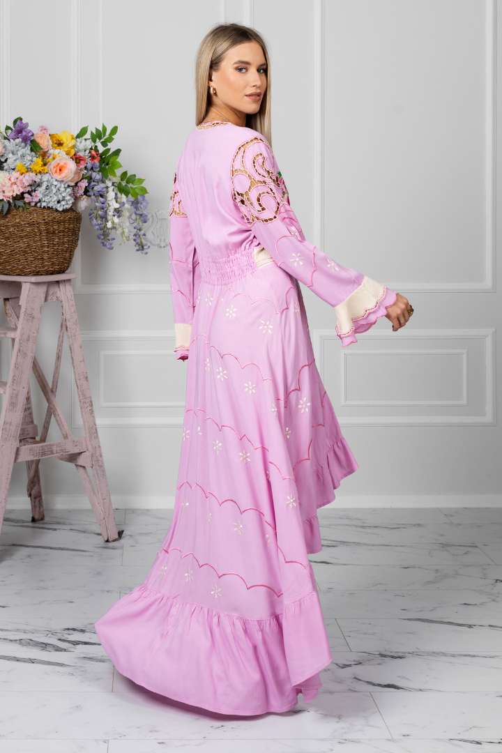 ZAIMARA Sophia hi low pink dress