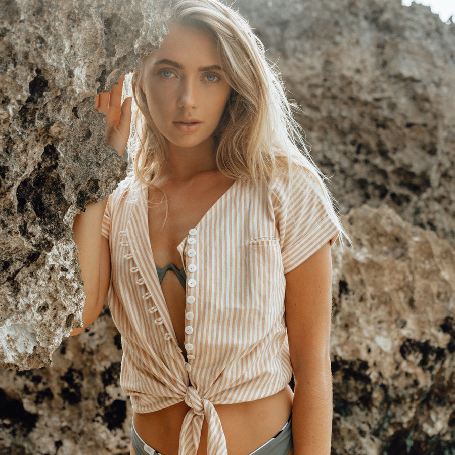 BrunnaCo Lana handwoven sustainable cotton shirt