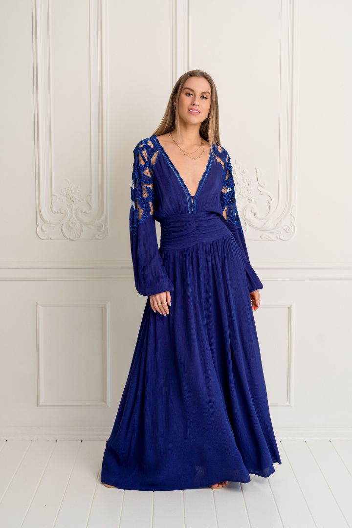 ZAIMARA Ravello maxi dress front full length view