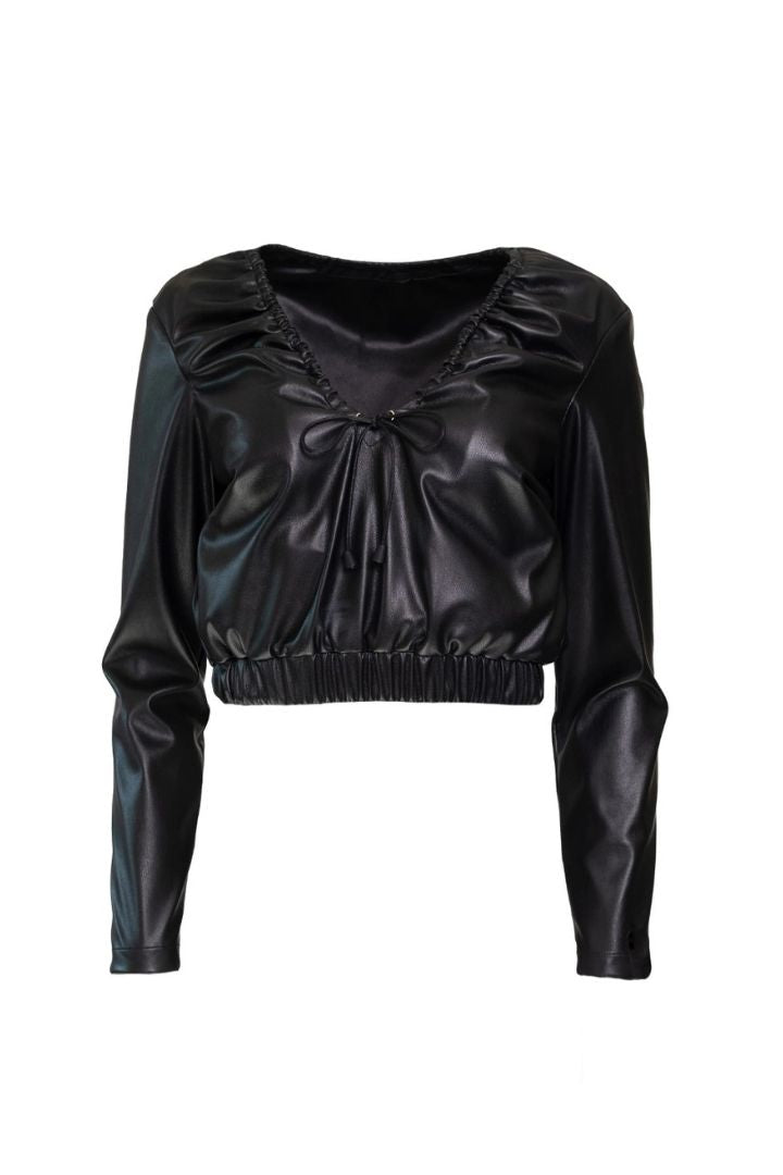 Hilary MacMillan Vegan Leather Crop Top