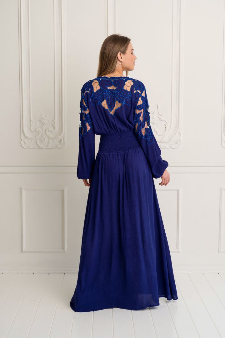 ZAIMARA Ravello maxi dress back full length view