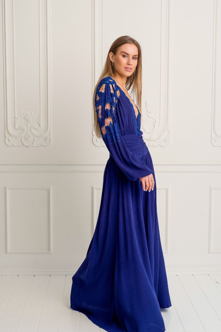 ZAIMARA Ravello maxi dress side full length view