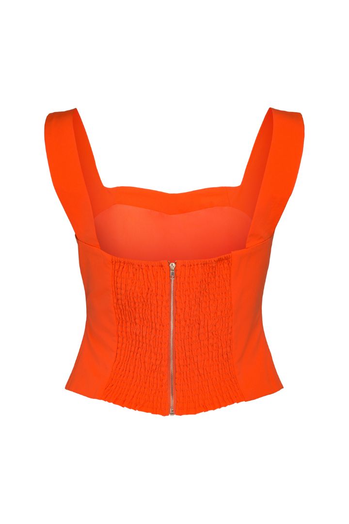 Hilary MacMillan orange corset top back