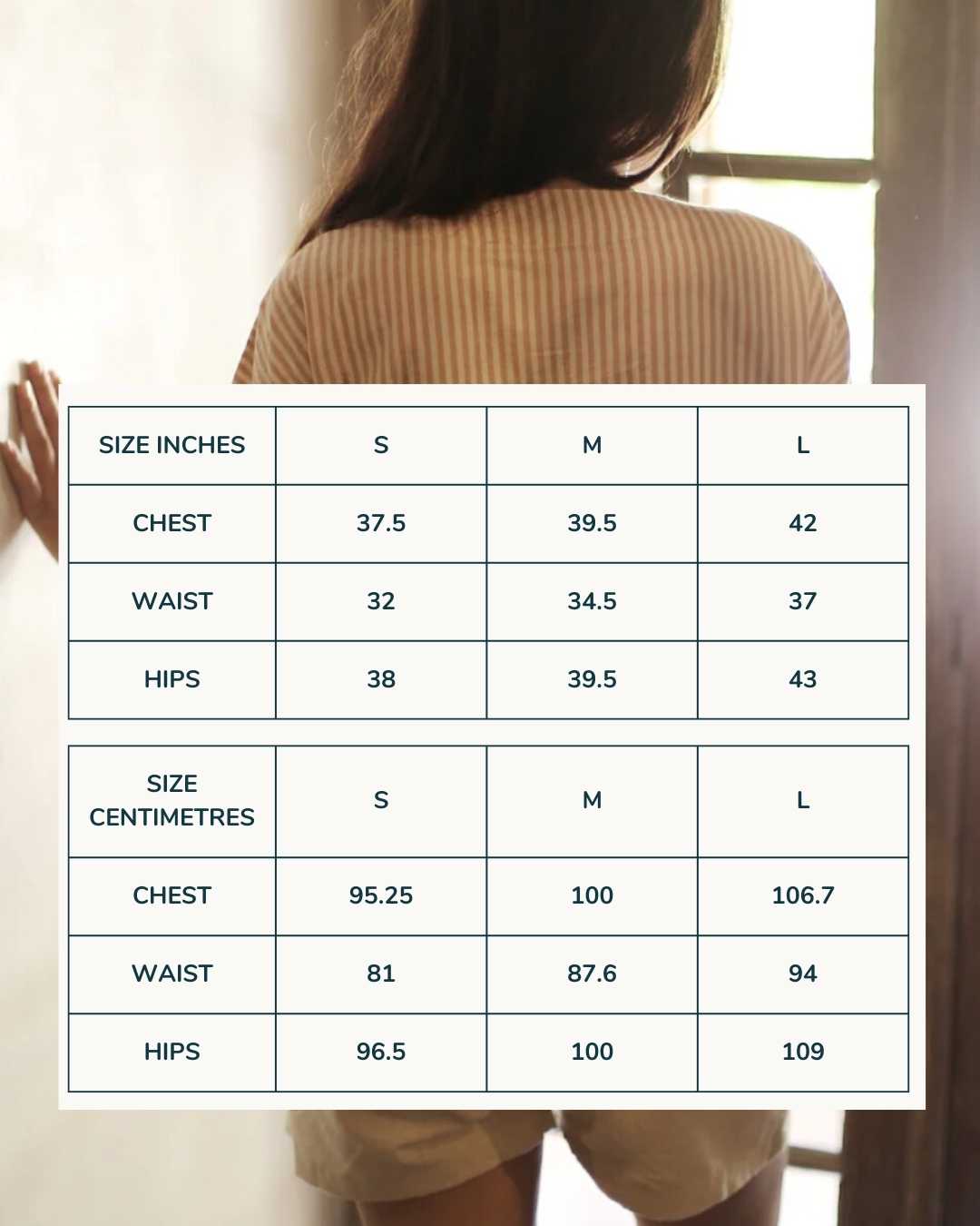 BrunnaCo size chart