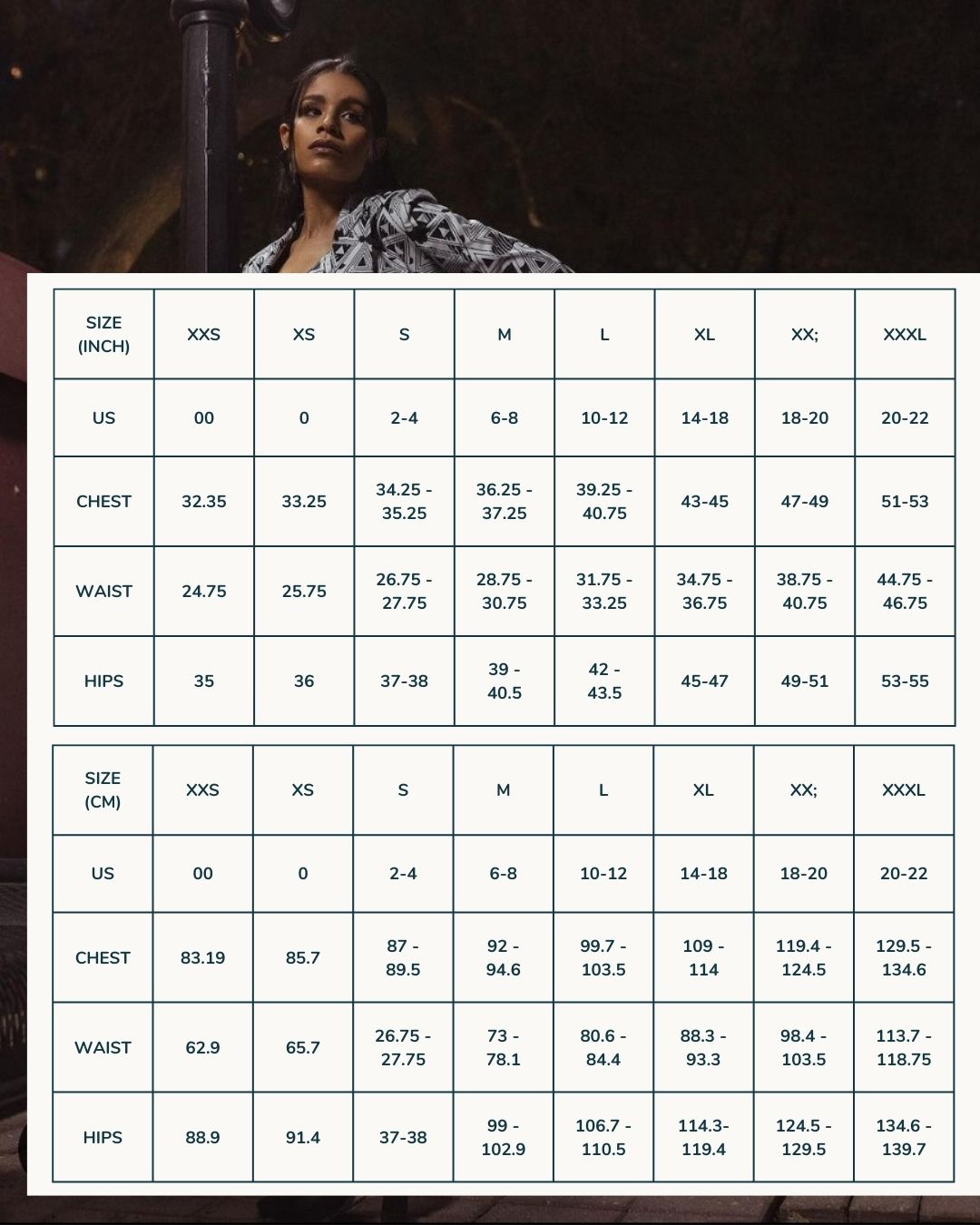 Le Reussi size chart – Style Escape