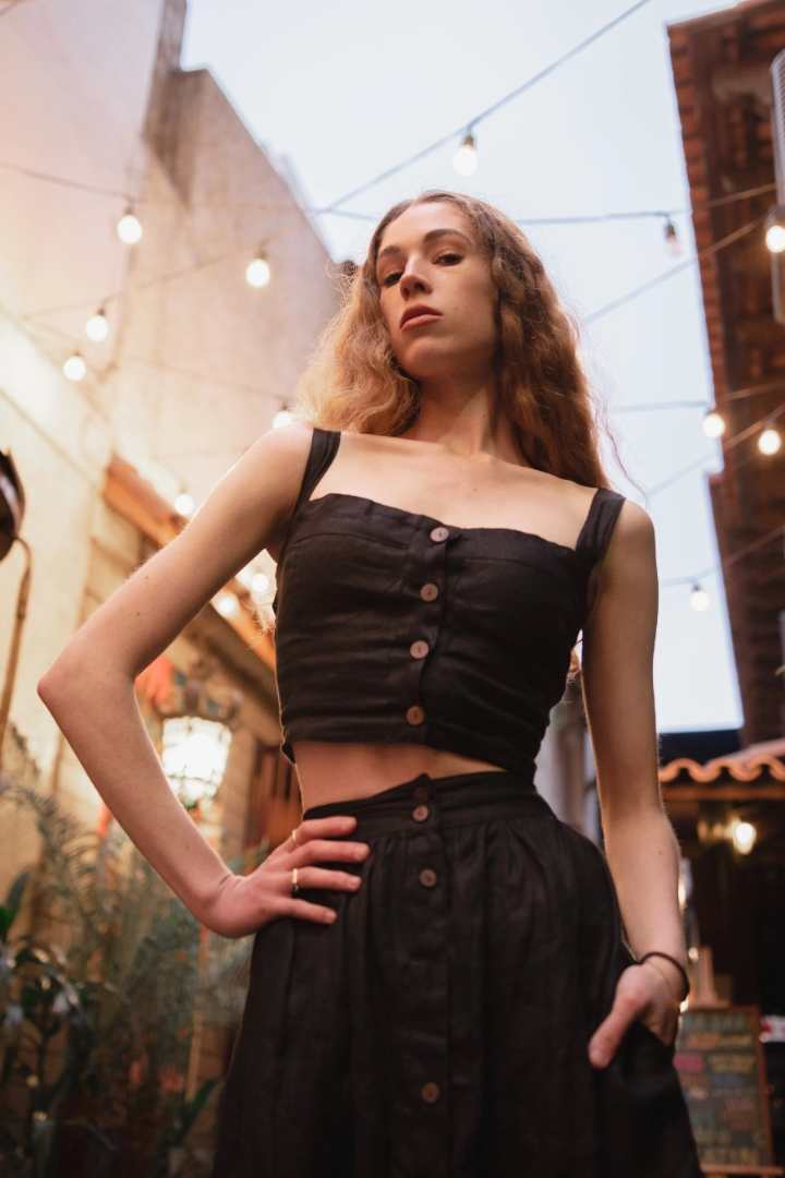 Poème Clothing Theodora black bustier top 