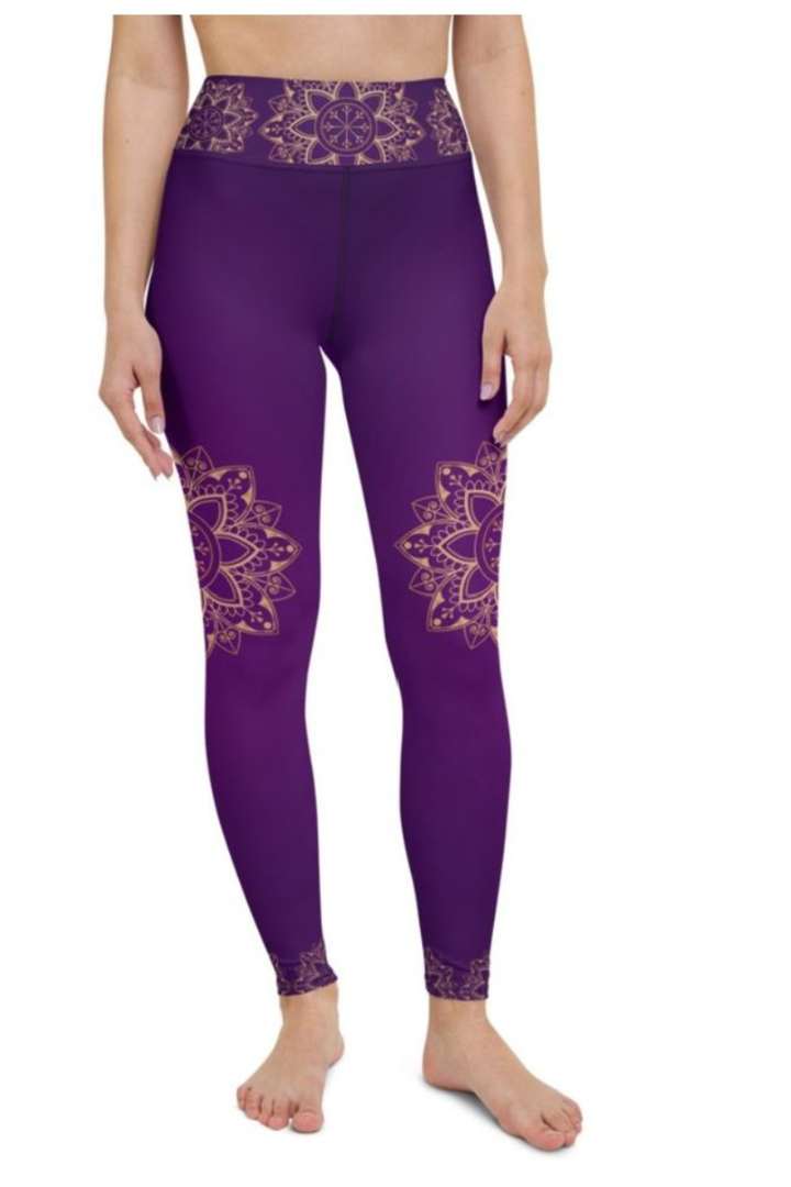 Sunia Yoga Mandala Leggings in Purple and Gold