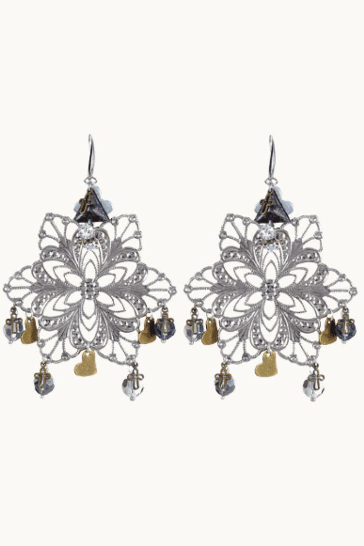 Maiden-Art chandelier earrings silver