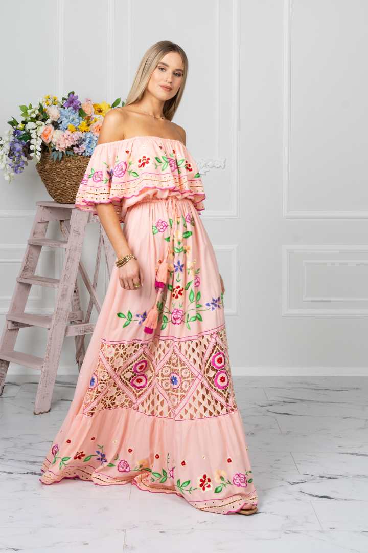 ZAIMARA Venezia  pink maxi dress
