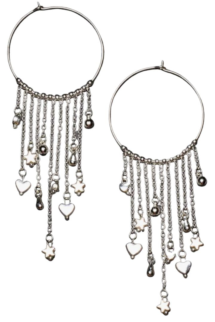 Suzie Blue charms chain earrings