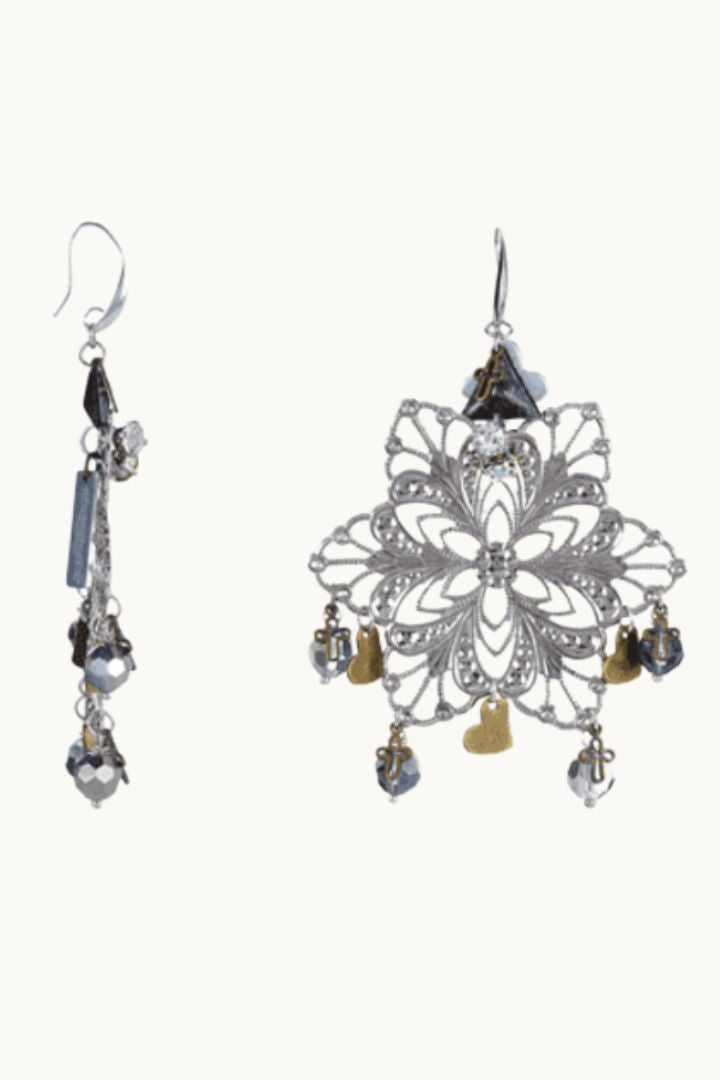 Maiden-Art silver chandelier earrings