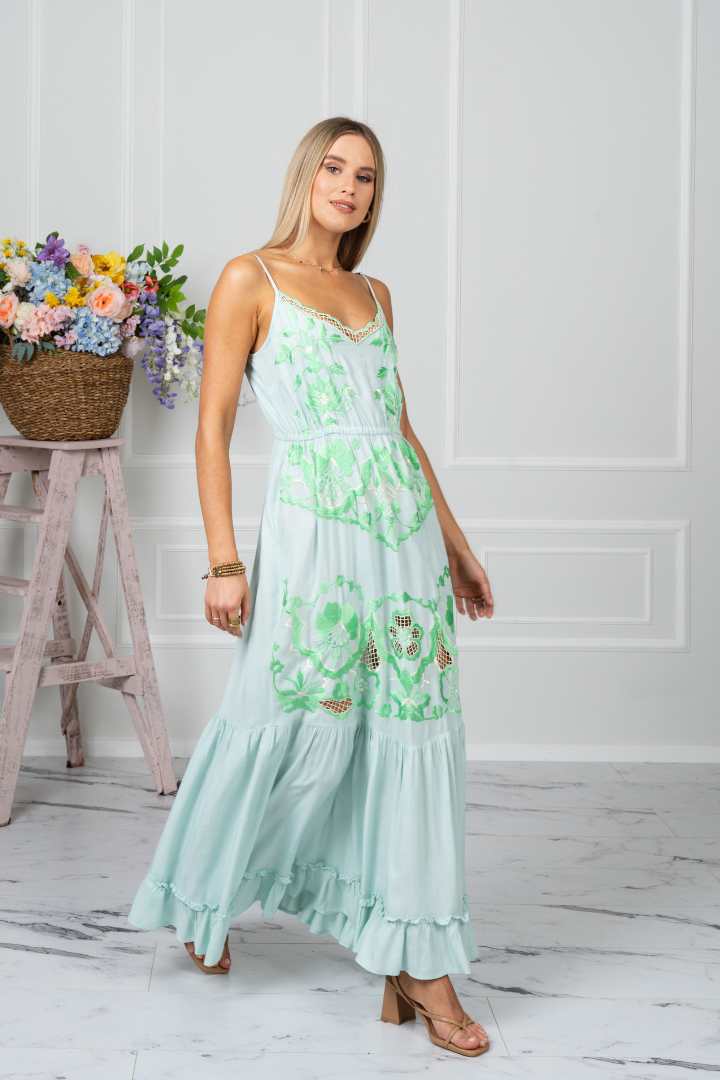 ZAIMARA Emerald maxi dress
