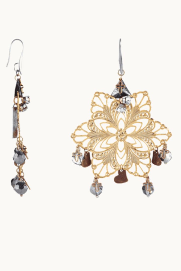 Maiden-Art gold chandelier earrings 