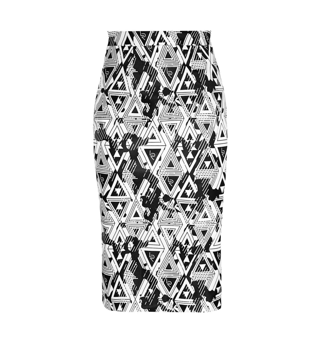 Le Reussi Amour geometric pencil skirt