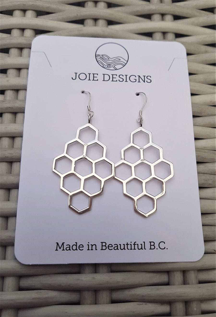 Joie Designs sustainable honeycomb earrings