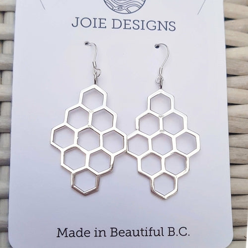 Joie Designs sustainable earrings honeycomb
