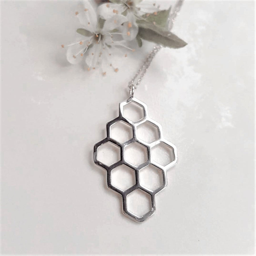Joie Designs sustainable honeycomb necklace