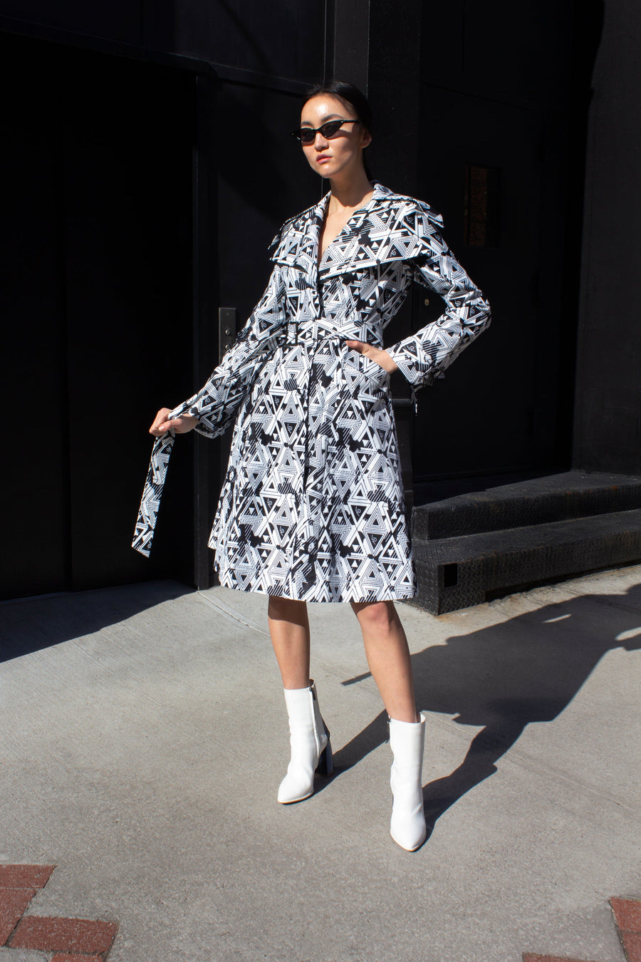 Le Reussi Amour geometric sustainable coat