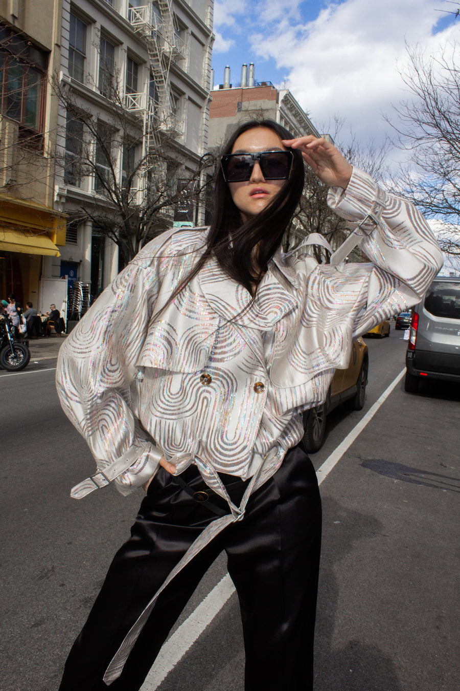 Le Reussi Jacqueline beige bomber jacket 