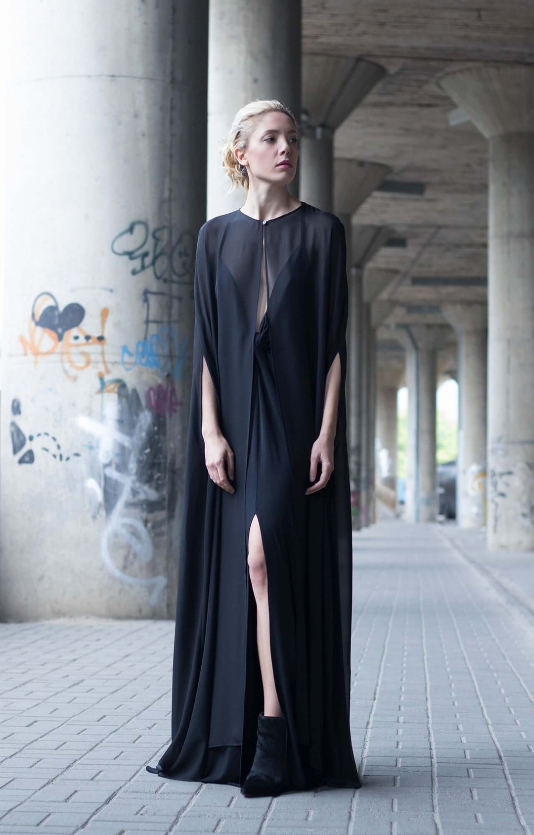 Bastet Noir black cape dress – Style Escape