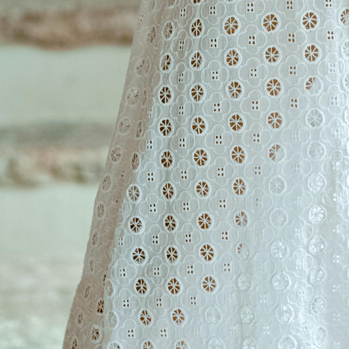 BrunnaCo Olympia embroidered white maxi dress