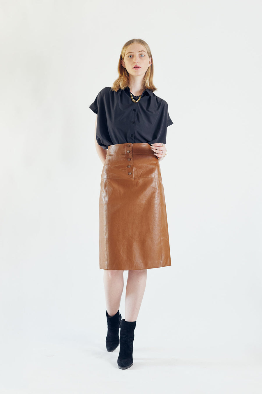 Le Reussi vegan leather skirt