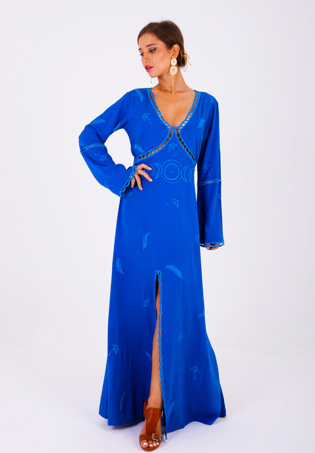 ZAIMARA royal blue long dress