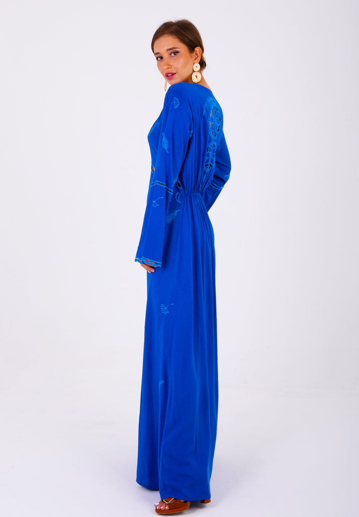 ZAIMARA royal blue long sleeve dress