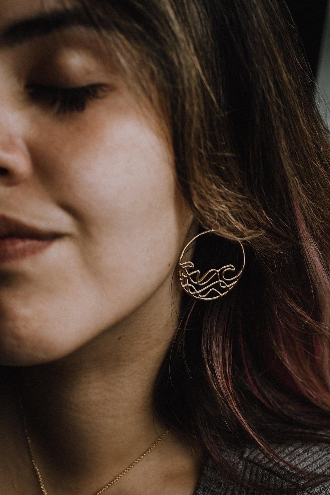 Joie Designs surf wave circle sustainable earrings