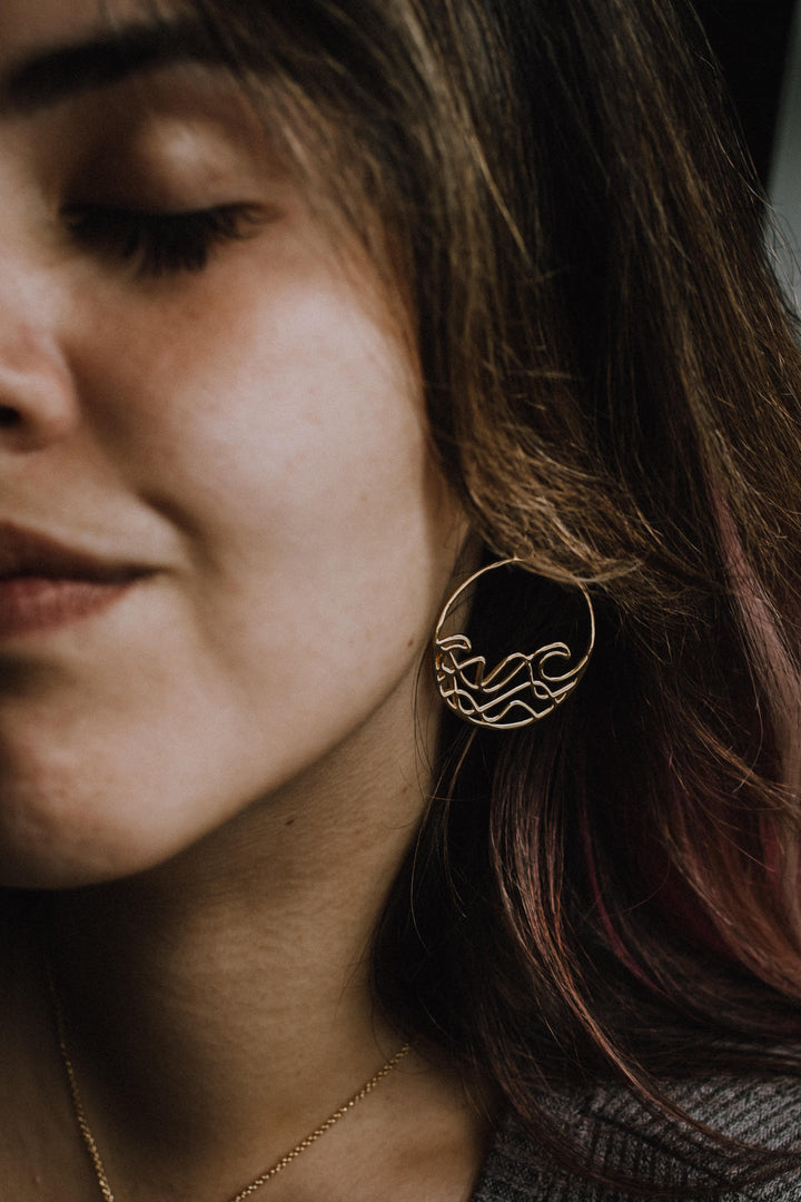 Joie Designs surf wave circle sustainable earrings