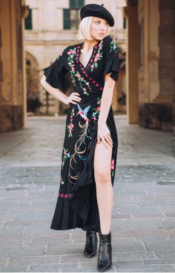 ZAIMARA Capri maxi wrap dress