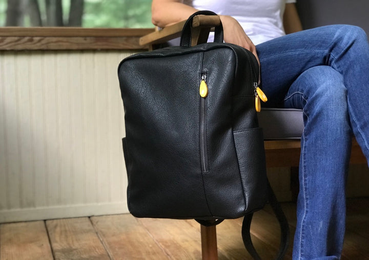Canopy Verde Lenox burgundy vegan backpack