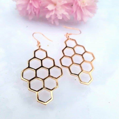 Joie Designs sustainable earrings honeycomb