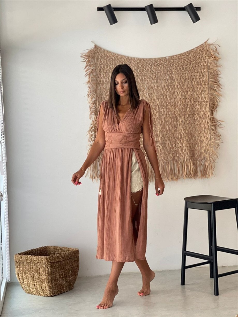 Helen mocha goddess maxi dress